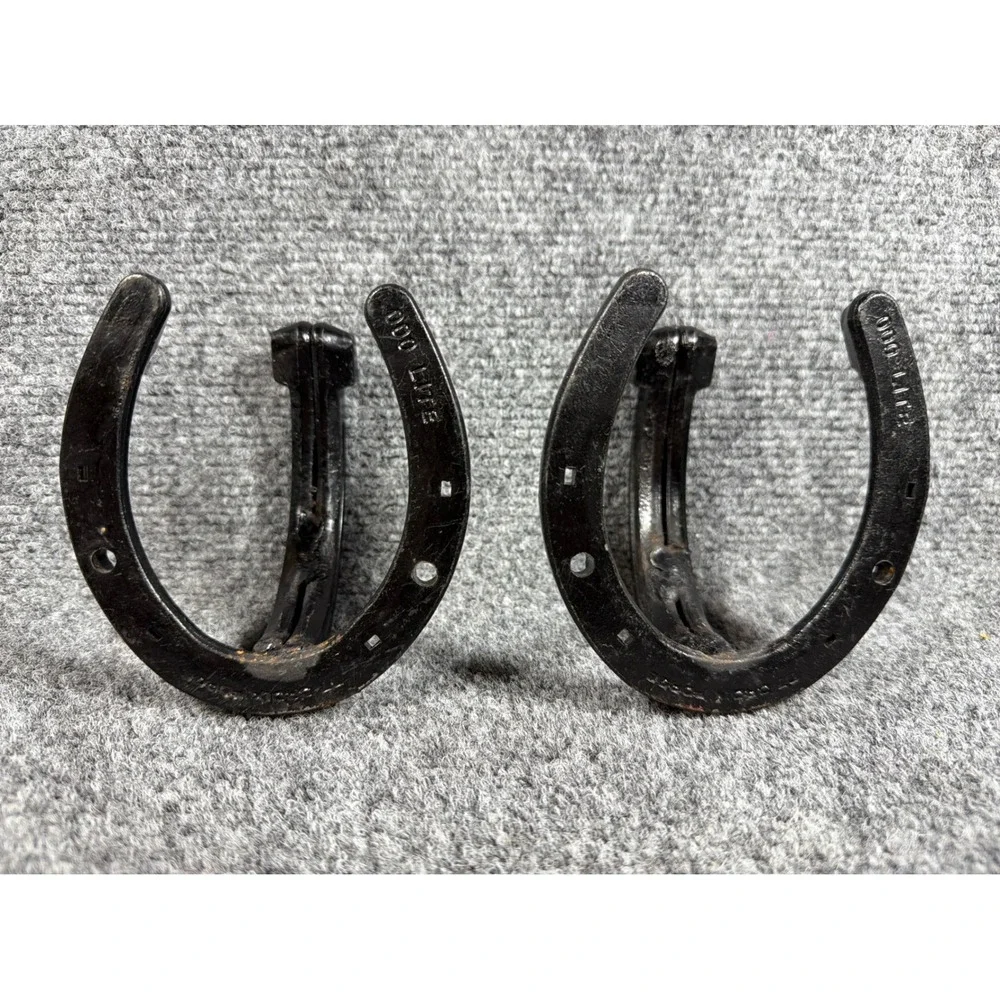 St. Croix Forge Wrought Iron Horseshoe Wall Hooks Set of 2 Rustic Cowboy Decor